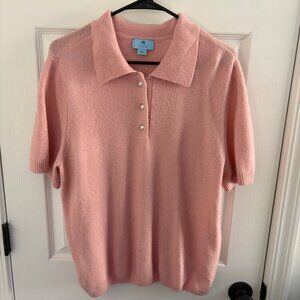 Light Pink Sweater Shirt with Pearl Buttons